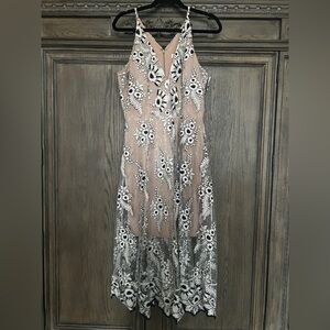 Dress the Population Audrey Floral Embroidered Midi Dress